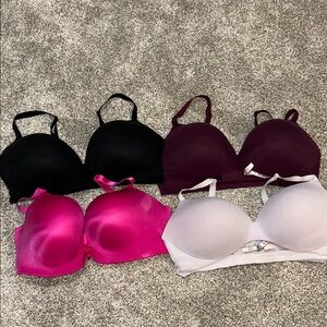 Victoria's Secret Bra Collection - Black, Purple, Pink, and light purple